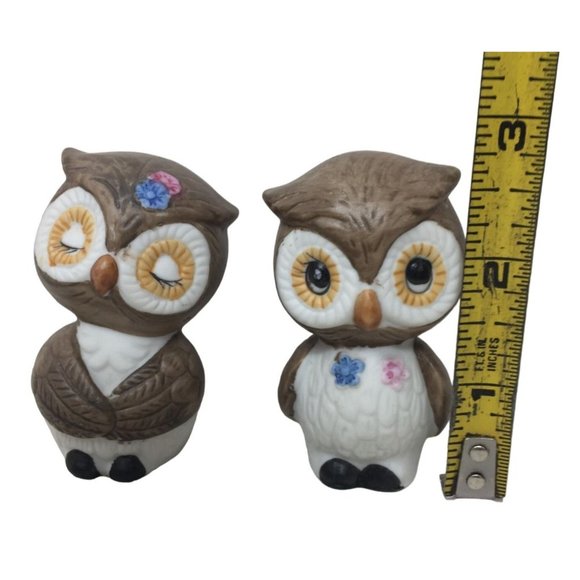 Cute Owl Salt and Pepper Shaker Set - Big eyed Pair of Ceramic Shakers - Picture 7 of 7